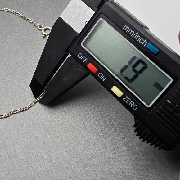 VTG Sterling Silver 925 Figaro Chain Bracelet 8" Spring Ring Closure - Picture 4 of 5